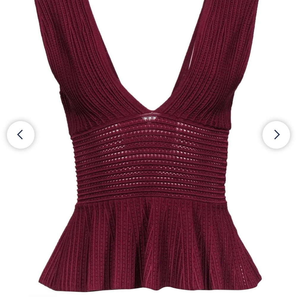 Ronny Kobo burgundy, peplum rank size medium